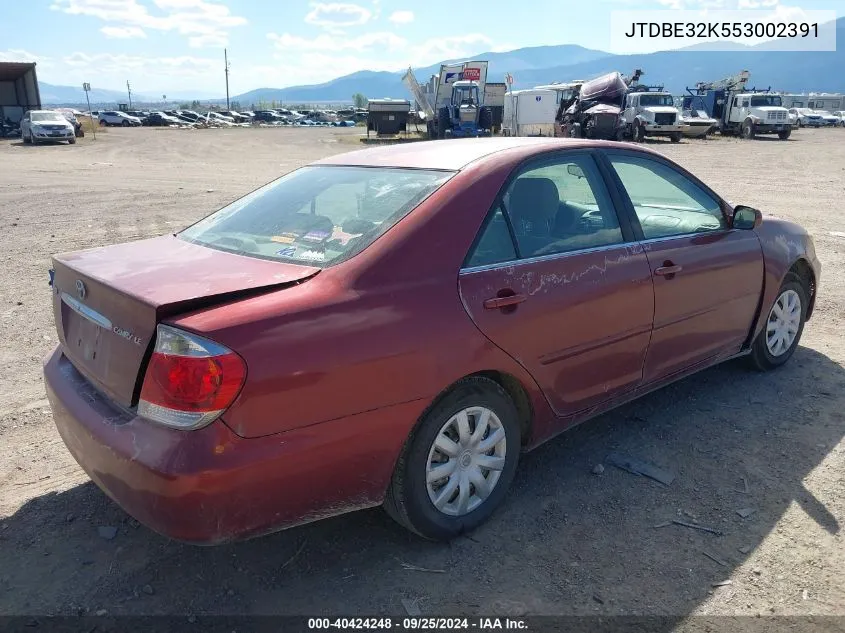 2005 Toyota Camry Le VIN: JTDBE32K553002391 Lot: 40424248