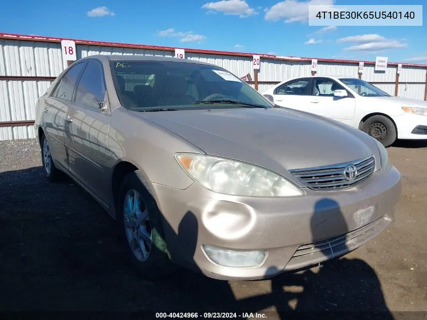 2005 Toyota Camry Xle VIN: 4T1BE30K65U540140 Lot: 40424966