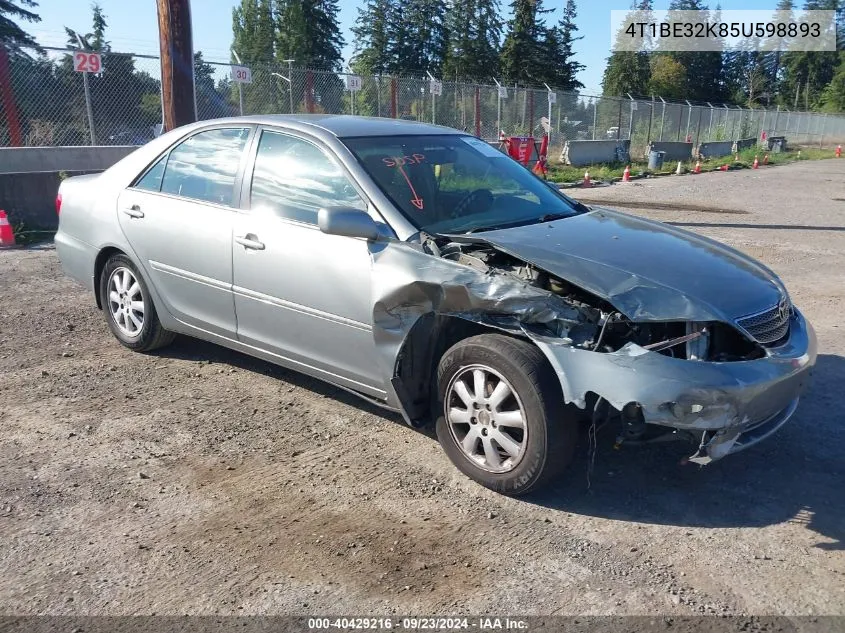 2005 Toyota Camry Xle VIN: 4T1BE32K85U598893 Lot: 40429216