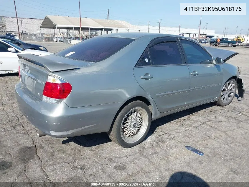 2005 Toyota Camry Le V6 VIN: 4T1BF32K95U618176 Lot: 40440139