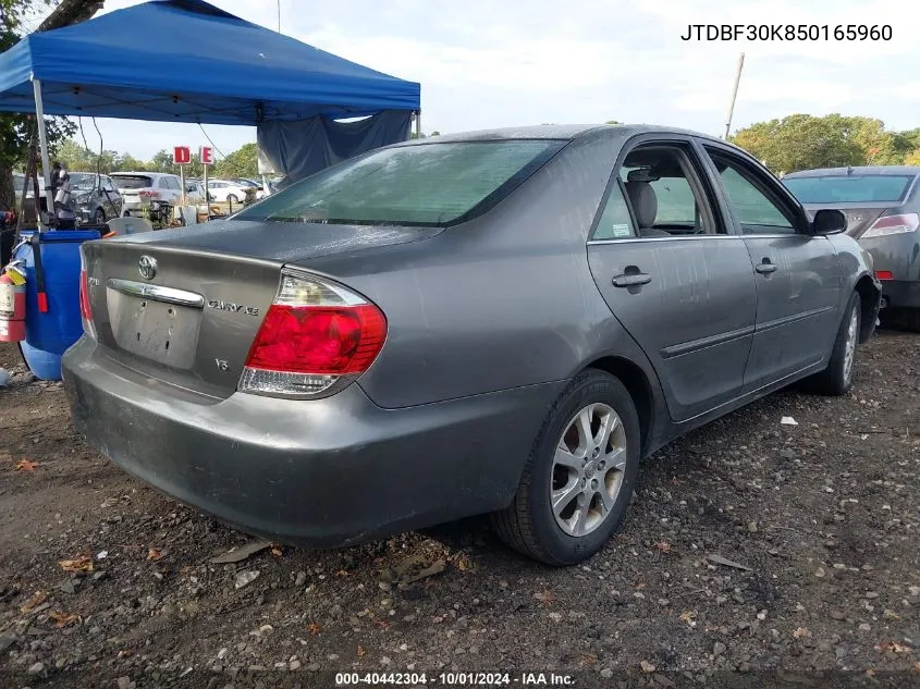 2005 Toyota Camry Xle V6 VIN: JTDBF30K850165960 Lot: 40442304