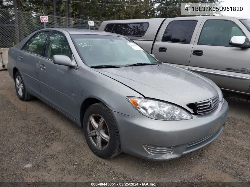 2005 Toyota Camry Le VIN: 4T1BE32K05U961820 Lot: 40443051