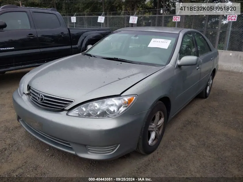 4T1BE32K05U961820 2005 Toyota Camry Le