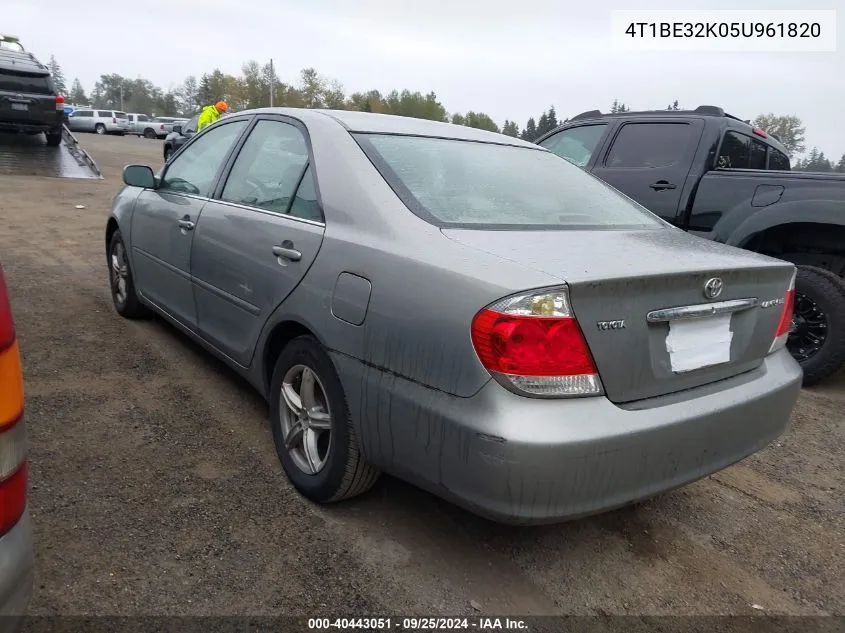 2005 Toyota Camry Le VIN: 4T1BE32K05U961820 Lot: 40443051