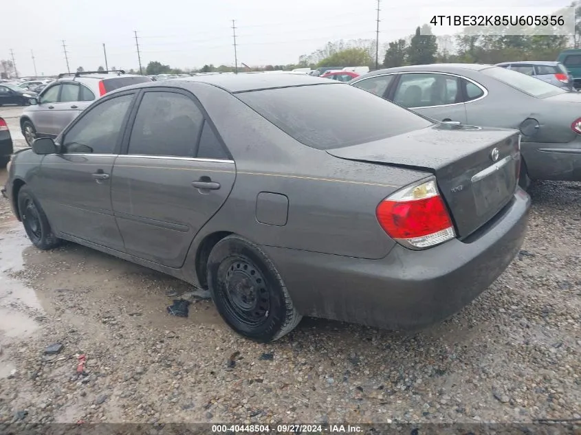 2005 Toyota Camry Le VIN: 4T1BE32K85U605356 Lot: 40448504