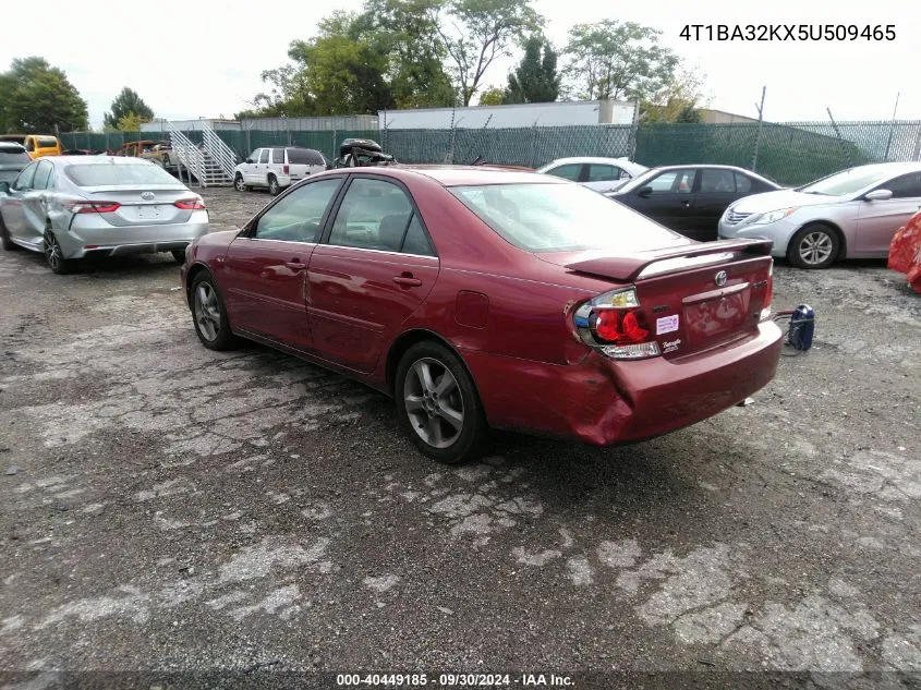 2005 Toyota Camry Se V6 VIN: 4T1BA32KX5U509465 Lot: 40449185