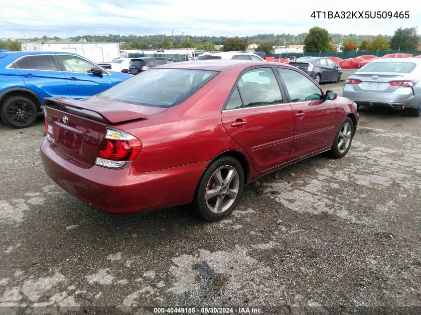 2005 Toyota Camry Se VIN: 4T1BA32KX5U509465 Lot: 40449185