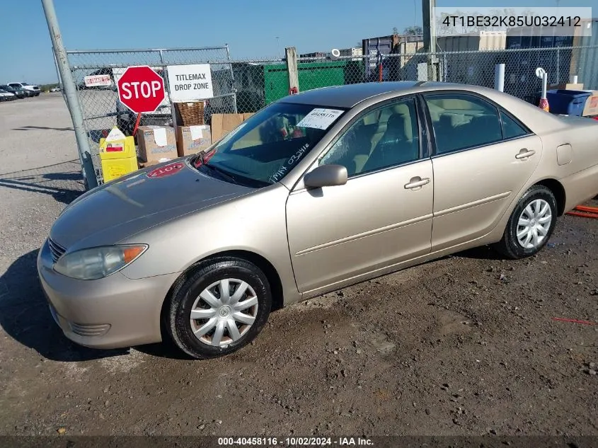 2005 Toyota Camry Le VIN: 4T1BE32K85U032412 Lot: 40458116