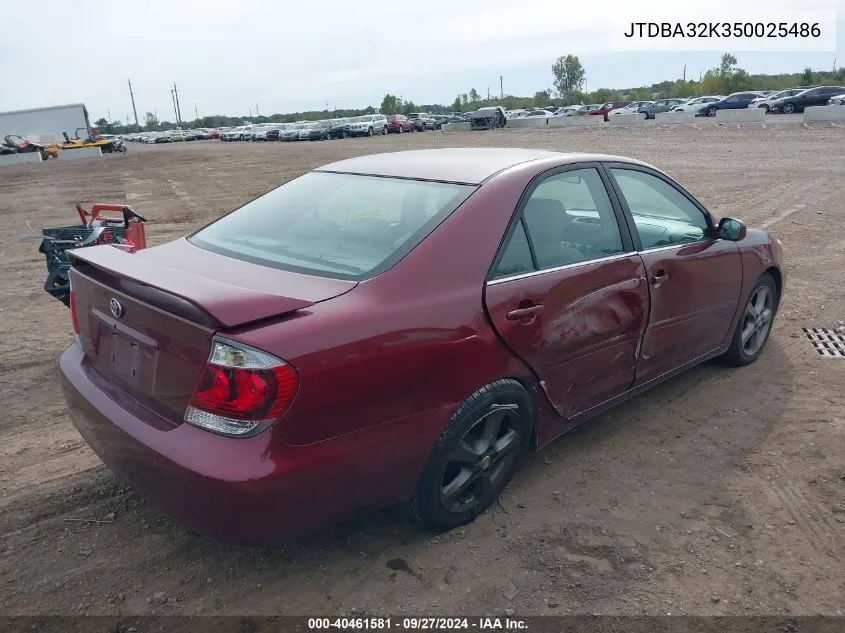 JTDBA32K350025486 2005 Toyota Camry Se V6