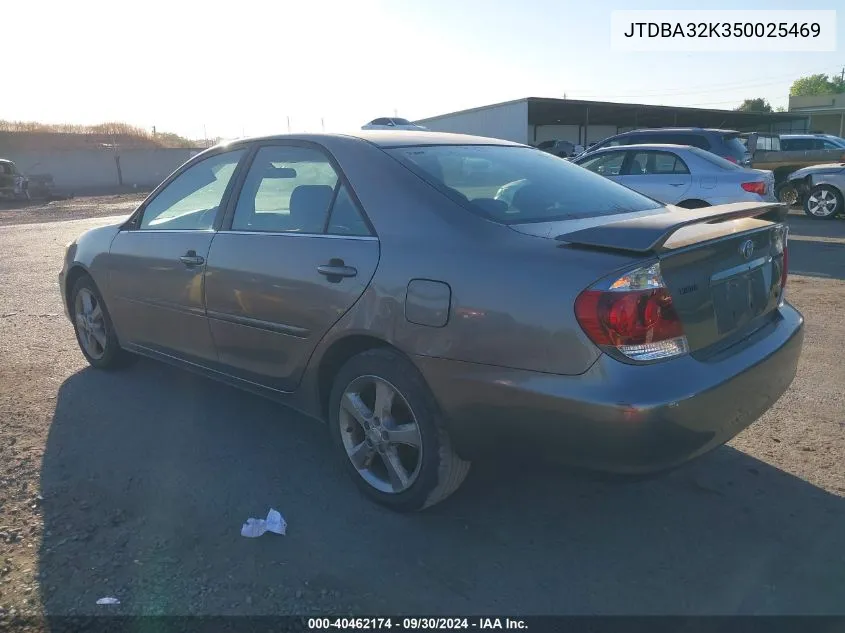 2005 Toyota Camry Se V6 VIN: JTDBA32K350025469 Lot: 40462174