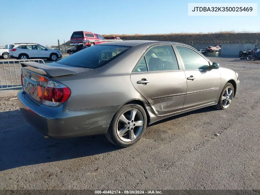 JTDBA32K350025469 2005 Toyota Camry Se V6