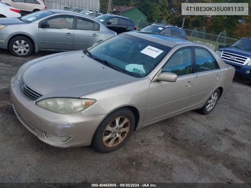 2005 Toyota Camry Xle VIN: 4T1BE30K35U081133 Lot: 40465905