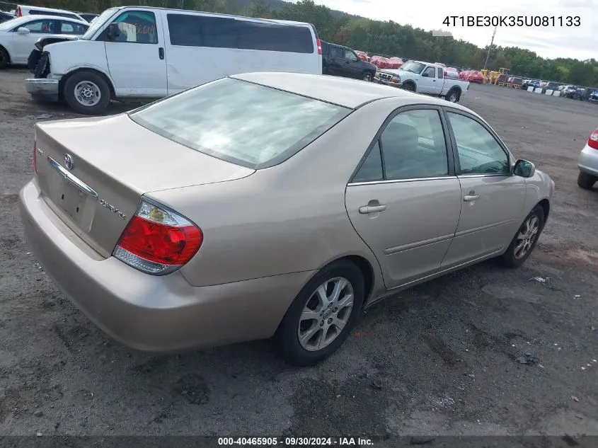 2005 Toyota Camry Xle VIN: 4T1BE30K35U081133 Lot: 40465905