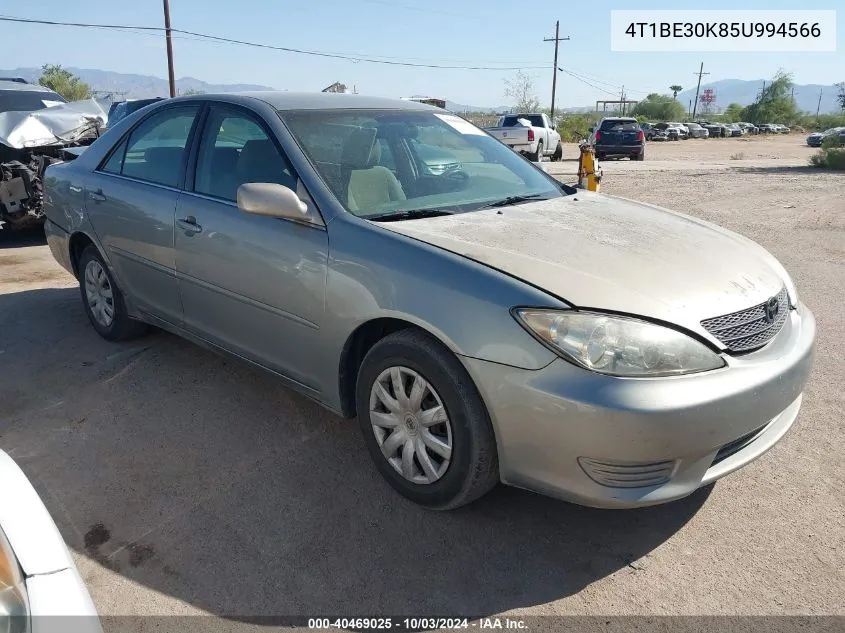 2005 Toyota Camry Le VIN: 4T1BE30K85U994566 Lot: 40469025