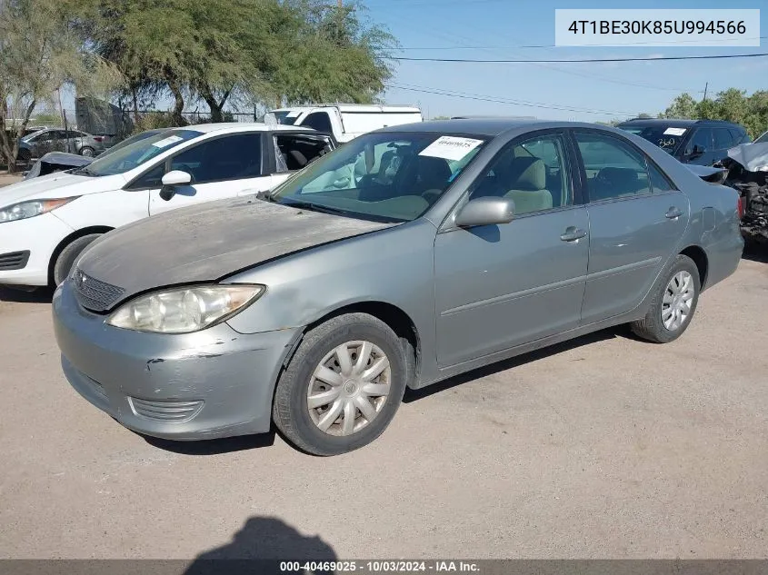 2005 Toyota Camry Le VIN: 4T1BE30K85U994566 Lot: 40469025