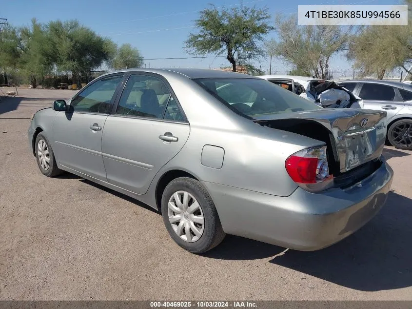 4T1BE30K85U994566 2005 Toyota Camry Le