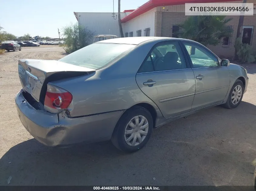 2005 Toyota Camry Le VIN: 4T1BE30K85U994566 Lot: 40469025