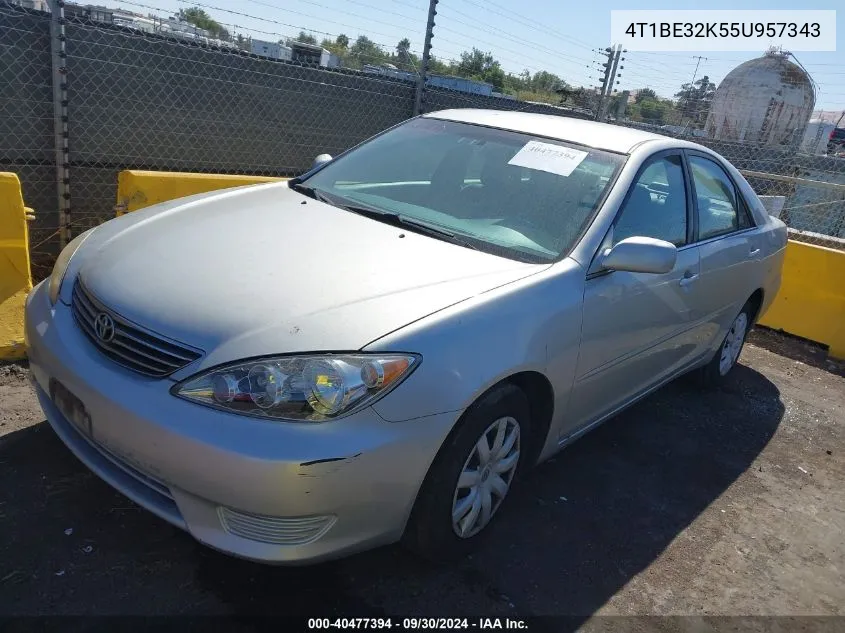 2005 Toyota Camry Le VIN: 4T1BE32K55U957343 Lot: 40477394