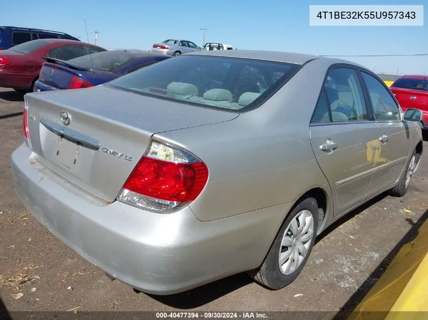 2005 Toyota Camry Le/Xle/Se VIN: 4T1BE32K55U957343 Lot: 40477394