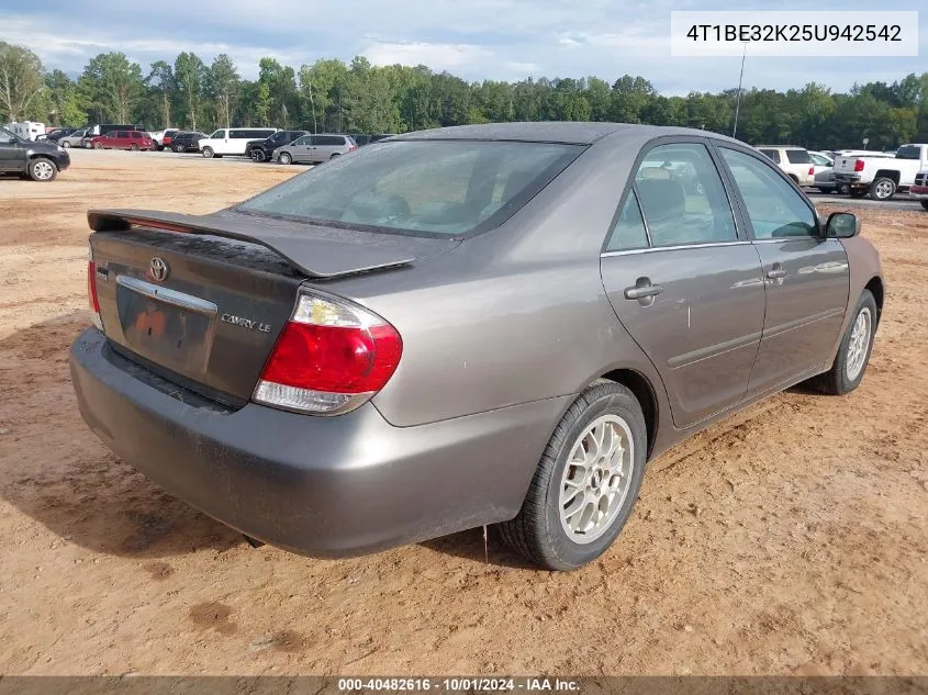 2005 Toyota Camry Le VIN: 4T1BE32K25U942542 Lot: 40482616