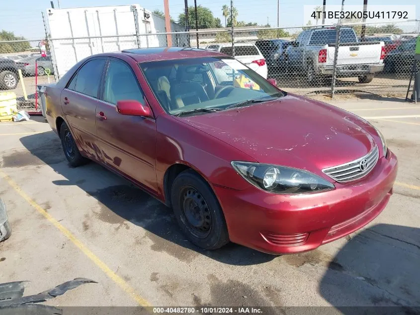 4T1BE32K05U411792 2005 Toyota Camry Le