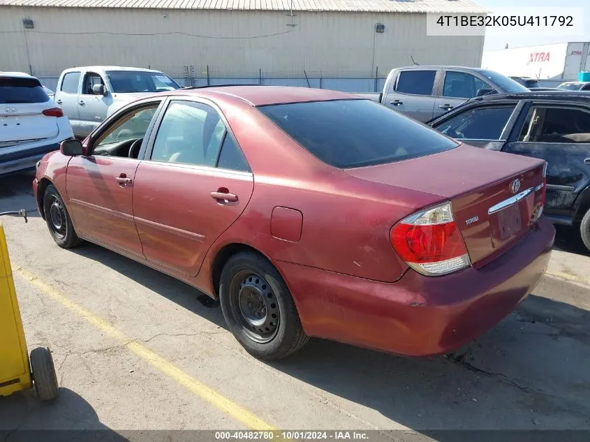 4T1BE32K05U411792 2005 Toyota Camry Le