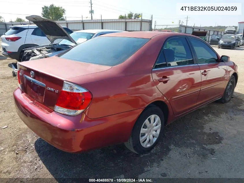 2005 Toyota Camry Le VIN: 4T1BE32K05U024059 Lot: 40488578