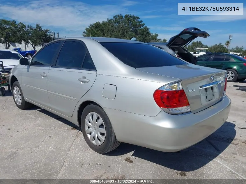 2005 Toyota Camry Le VIN: 4T1BE32K75U593314 Lot: 40489493