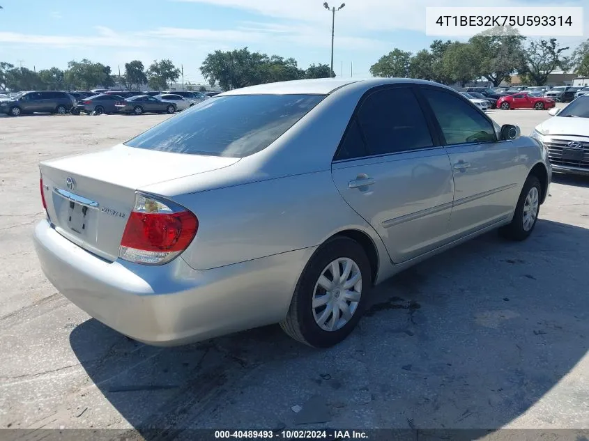 2005 Toyota Camry Le VIN: 4T1BE32K75U593314 Lot: 40489493