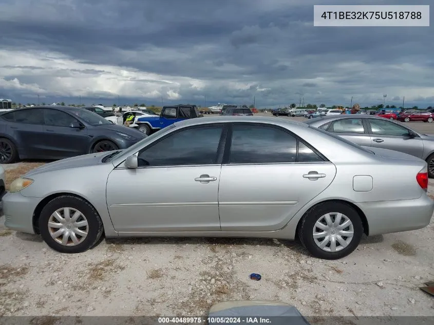 2005 Toyota Camry Le VIN: 4T1BE32K75U518788 Lot: 40489975