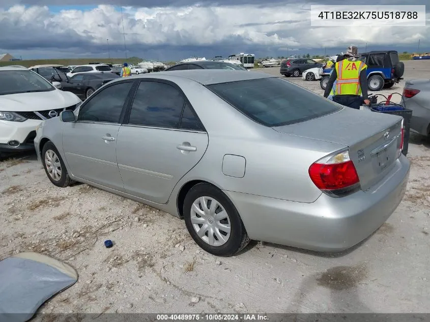 2005 Toyota Camry Le VIN: 4T1BE32K75U518788 Lot: 40489975