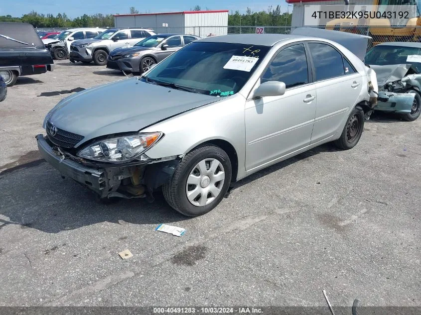 2005 Toyota Camry Le VIN: 4T1BE32K95U043192 Lot: 40491283