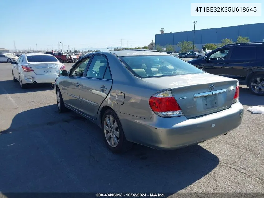 2005 Toyota Camry Le VIN: 4T1BE32K35U618645 Lot: 40496913