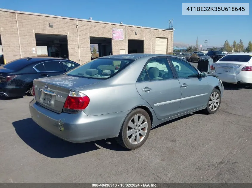 2005 Toyota Camry Le VIN: 4T1BE32K35U618645 Lot: 40496913