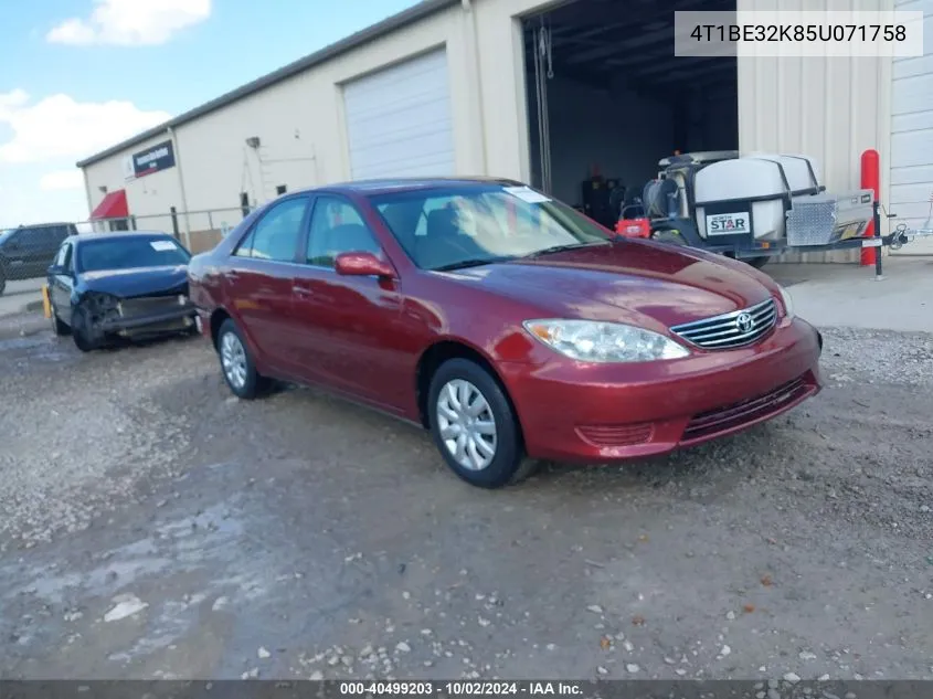 4T1BE32K85U071758 2005 Toyota Camry Le