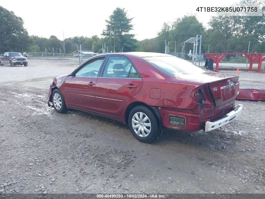 4T1BE32K85U071758 2005 Toyota Camry Le