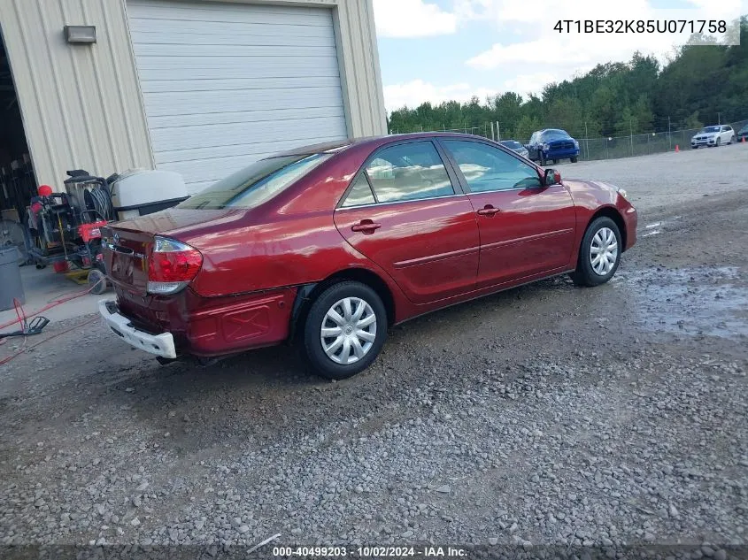 2005 Toyota Camry Le VIN: 4T1BE32K85U071758 Lot: 40499203