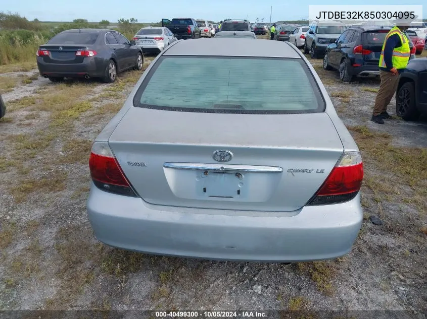 2005 Toyota Camry Le VIN: JTDBE32K850304095 Lot: 40499300