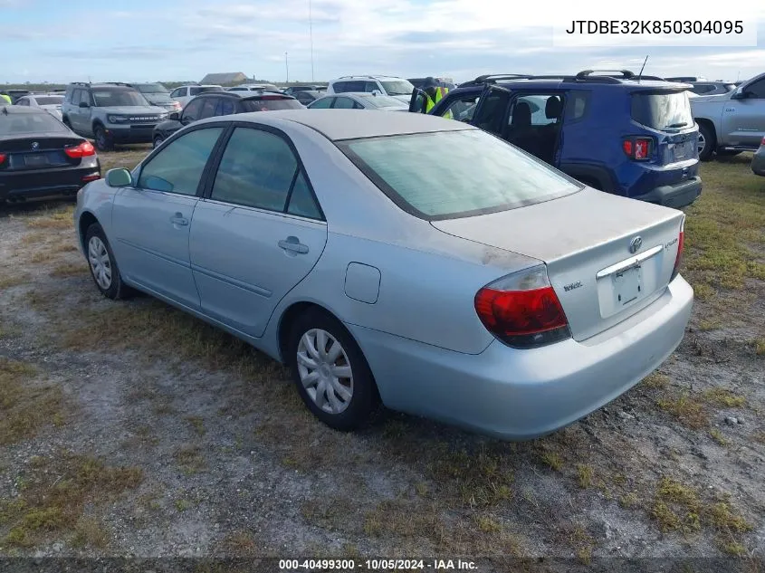 2005 Toyota Camry Le VIN: JTDBE32K850304095 Lot: 40499300