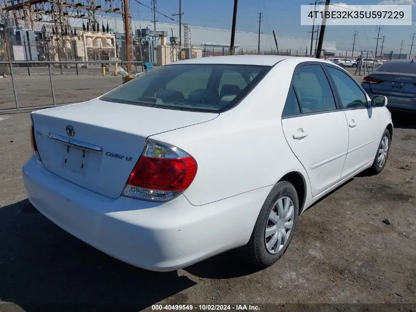 4T1BE32K35U597229 2005 Toyota Camry Le