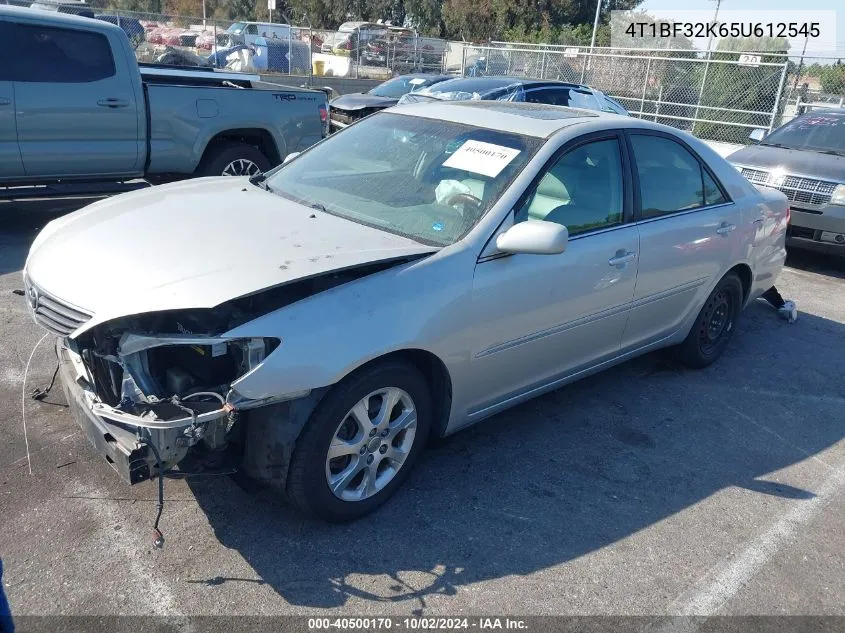 2005 Toyota Camry Xle V6 VIN: 4T1BF32K65U612545 Lot: 40500170