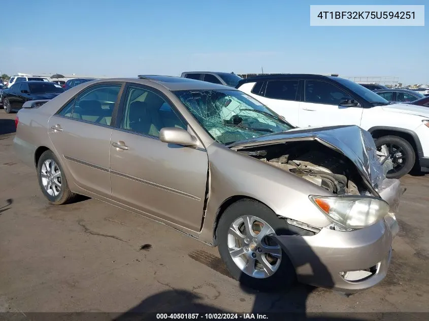 2005 Toyota Camry Xle V6 VIN: 4T1BF32K75U594251 Lot: 40501857