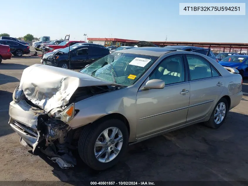 2005 Toyota Camry Xle V6 VIN: 4T1BF32K75U594251 Lot: 40501857