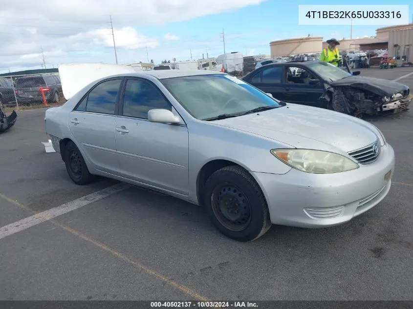 2005 Toyota Camry Le VIN: 4T1BE32K65U033316 Lot: 40502137