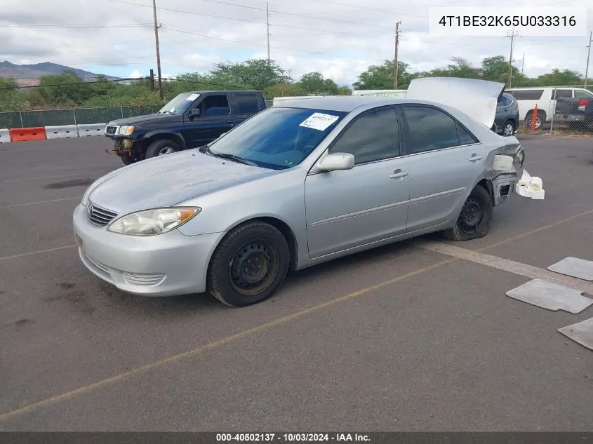 2005 Toyota Camry Le VIN: 4T1BE32K65U033316 Lot: 40502137