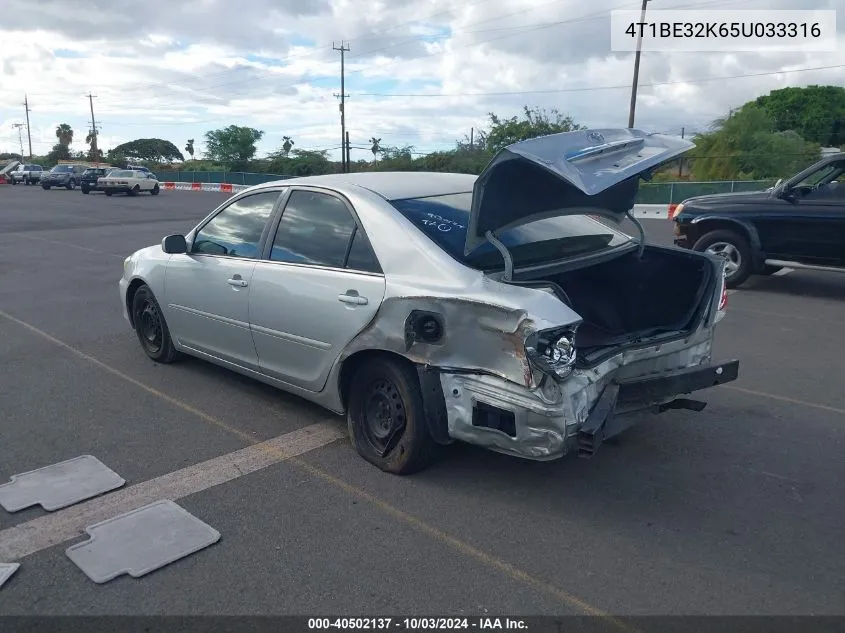 2005 Toyota Camry Le VIN: 4T1BE32K65U033316 Lot: 40502137