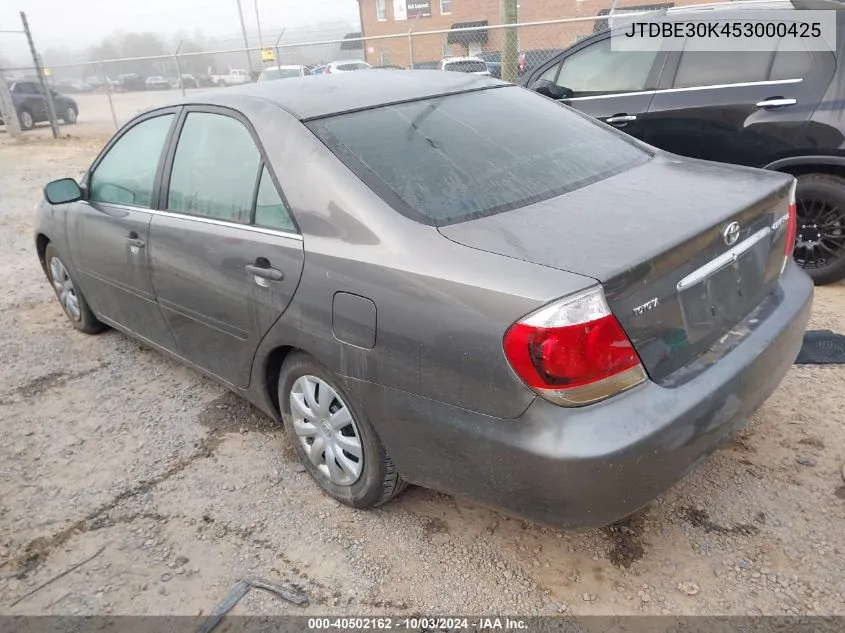 2005 Toyota Camry Le/Se/Xle VIN: JTDBE30K453000425 Lot: 40502162