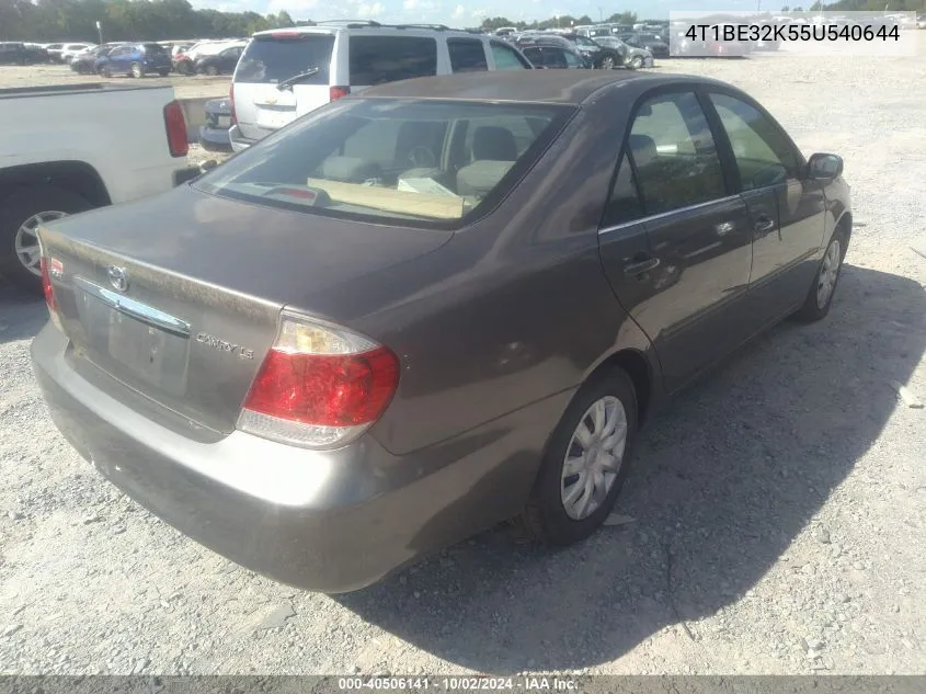 2005 Toyota Camry Le VIN: 4T1BE32K55U540644 Lot: 40506141