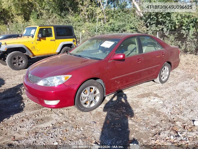 2005 Toyota Camry Xle V6 VIN: 4T1BF30K45U096625 Lot: 40508111