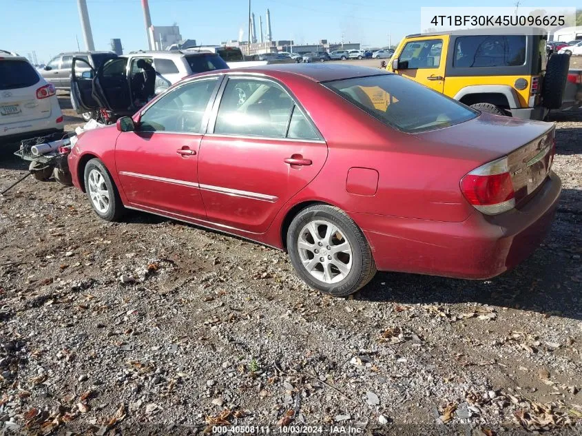 2005 Toyota Camry Xle V6 VIN: 4T1BF30K45U096625 Lot: 40508111